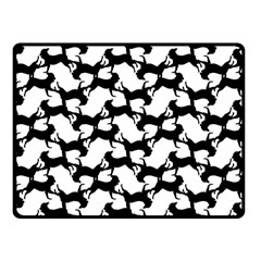 Playful Pups Black And White Pattern One Side Fleece Blanket (small) by dflcprintsclothing