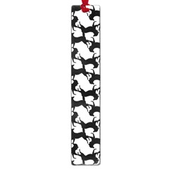 Playful Pups Black And White Pattern Large Book Marks by dflcprintsclothing