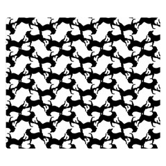 Playful Pups Black And White Pattern Premium Plush Fleece Blanket (small) by dflcprintsclothing