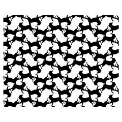 Playful Pups Black And White Pattern Premium Plush Fleece Blanket (medium) by dflcprintsclothing