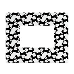 Playful Pups Black And White Pattern White Tabletop Photo Frame 4 x6  by dflcprintsclothing