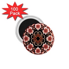 Floral Pattern Flowers Spiral Pattern Beautiful 1 75  Magnets (100 Pack) 