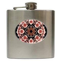 Floral Pattern Flowers Spiral Pattern Beautiful Hip Flask (6 Oz)