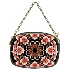 Floral Pattern Flowers Spiral Pattern Beautiful Chain Purse (two Sides)