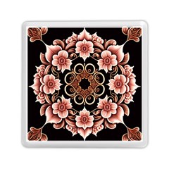 Floral Pattern Flowers Spiral Pattern Beautiful Memory Card Reader (square)