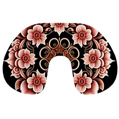 Floral Pattern Flowers Spiral Pattern Beautiful Travel Neck Pillow