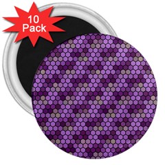 Pattern Seamless Design Decorative Hexagon Shapes 3  Magnets (10 Pack) 