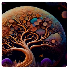 Trees Dream Art Intricate Patterns Digital Nature Uv Print Square Tile Coaster  by Ravend