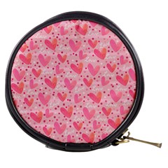 Valentine Romantic Love Watercolor Pink Pattern Texture Mini Makeup Bag