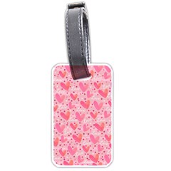 Valentine Romantic Love Watercolor Pink Pattern Texture Luggage Tag (one Side) by Ravend