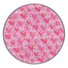 Valentine Romantic Love Watercolor Pink Pattern Texture Wireless Fast Charger(white)