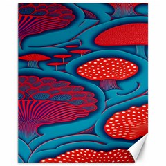 Vintage Ornate Mushroom Leafage Wallpaper Canvas 11  X 14 