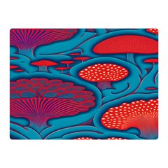 Vintage Ornate Mushroom Leafage Wallpaper Premium Plush Fleece Blanket (mini)