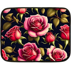 Roses Flowers Pattern Background Fleece Blanket (mini)