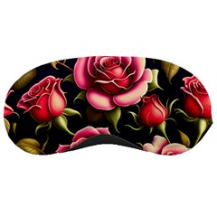 Roses Flowers Pattern Background Sleeping Mask