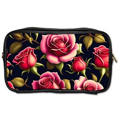 Roses Flowers Pattern Background Toiletries Bag (one Side)