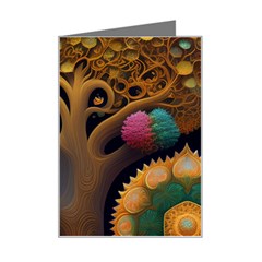 Trees Dream Generative Art Intricate Patterns Mini Greeting Card