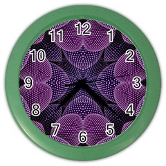 Geometric Shapes Geometric Pattern Flower Pattern Art Color Wall Clock