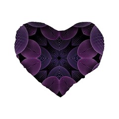 Geometric Shapes Geometric Pattern Flower Pattern Art Standard 16  Premium Flano Heart Shape Cushions