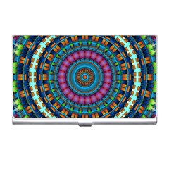 Mandela Kaleidoscope Squares Geometric Shapes Business Card Holder