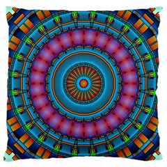 Mandela Kaleidoscope Squares Geometric Shapes Large Cushion Case (two Sides)