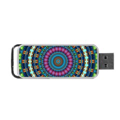 Mandela Kaleidoscope Squares Geometric Shapes Portable Usb Flash (two Sides) by Ravend