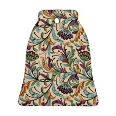 Wallpaper Floral Pattern Floral Wallpaper Background Bell Ornament (two Sides)