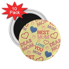 Love Mom Happy Mothers Day I Love Mom Graphic Pattern 2.25  Magnets (10 pack) 