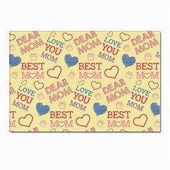 Love Mom Happy Mothers Day I Love Mom Graphic Pattern Postcards 5  X 7  (pkg Of 10) by Ravend