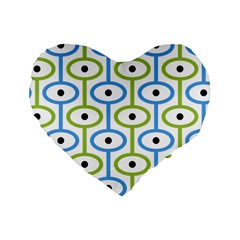 Geometric Pattern Eye Pattern Eyes Eye Print Standard 16  Premium Heart Shape Cushions by Ravend