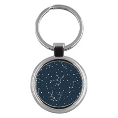 Constellation Stars Art Pattern Design Wallpaper Key Chain (round)