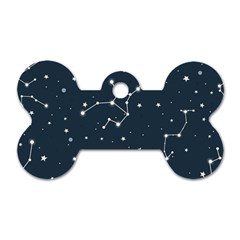 Constellation Stars Art Pattern Design Wallpaper Dog Tag Bone (one Side)