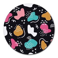 Art Patterns Design Wallpaper Background Print Round Mousepad