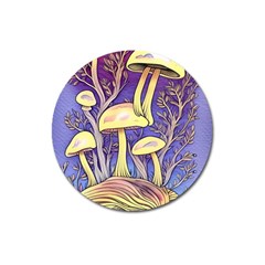 Glamour And Enchantment In Every Color Of The Mushroom Rainbow Magnet 3  (round) by GardenOfOphir