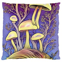 Glamour And Enchantment In Every Color Of The Mushroom Rainbow Large Cushion Case (two Sides) by GardenOfOphir