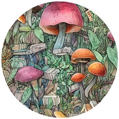 Mushroom Mojo For All Your Magic Spells Wooden Puzzle Round by GardenOfOphir