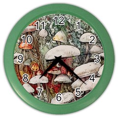 Magician s Toadstool Color Wall Clock by GardenOfOphir