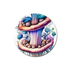 Charming Toadstool Magnet 3  (round) by GardenOfOphir