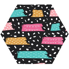 Arts Pattern Design Wallpaper Background Print Wooden Puzzle Hexagon