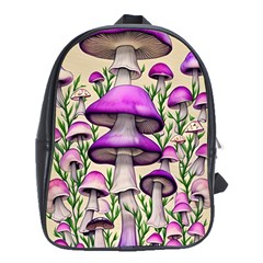 Black Magic Mushroom For Voodoo And Witchcraft School Bag (xl) by GardenOfOphir
