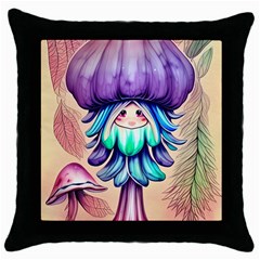 Psychedelic Mushroom For Sorcery And Theurgy Throw Pillow Case (black) by GardenOfOphir