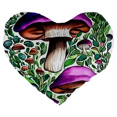 Magician s Conjuration Mushroom Large 19  Premium Heart Shape Cushions