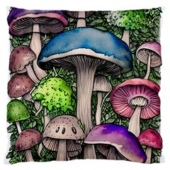 Necromancy Of The Mushroom Large Premium Plush Fleece Cushion Case (one Side) by GardenOfOphir