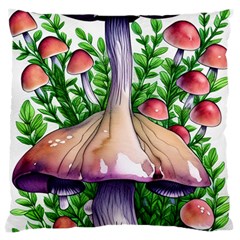 Conjuring Charm Of The Mushrooms Large Cushion Case (one Side) by GardenOfOphir