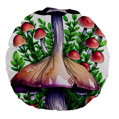 Conjuring Charm Of The Mushrooms Large 18  Premium Round Cushions by GardenOfOphir