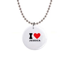 I Love Jessica 1  Button Necklace