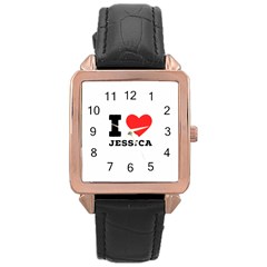 I Love Jessica Rose Gold Leather Watch  by ilovewhateva