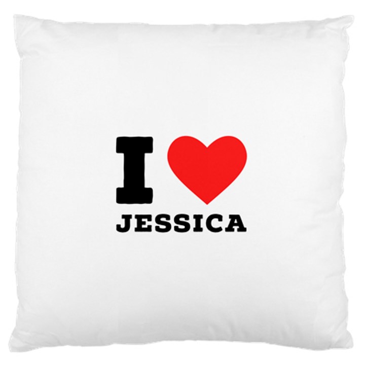 I love jessica Large Premium Plush Fleece Cushion Case (One Side)