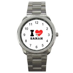 I Love Sarah Sport Metal Watch by ilovewhateva