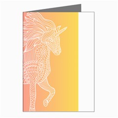 Unicorm Orange And Pink Greeting Cards (pkg Of 8) by lifestyleshopee